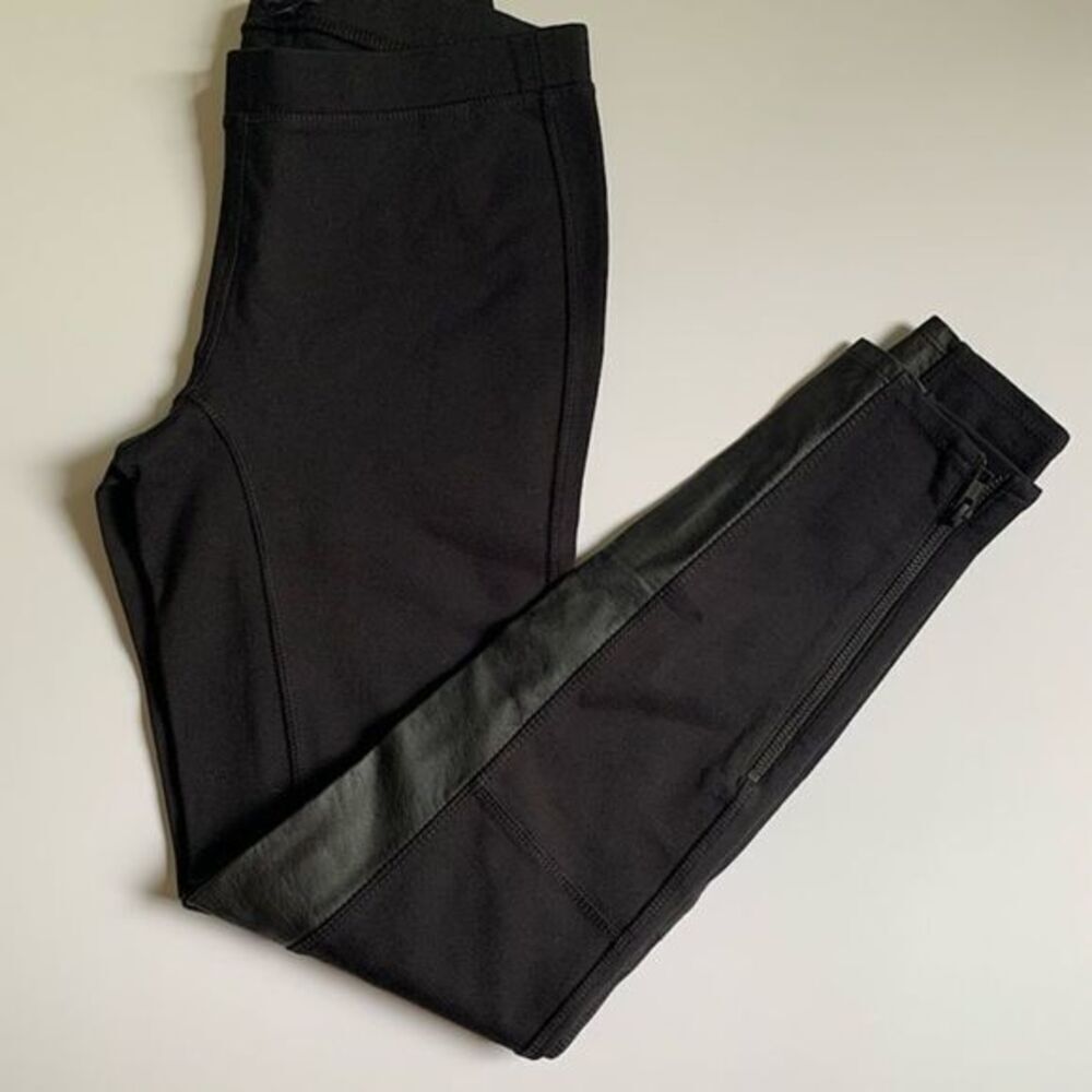Madewell Black Leggings w/faux leather